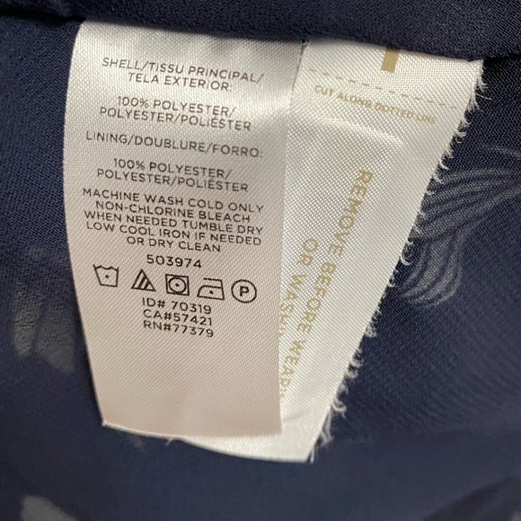 ANN TAYLOR NAVY AND WHITE FLORAL MIDI DRESS - Picture 6 of 7